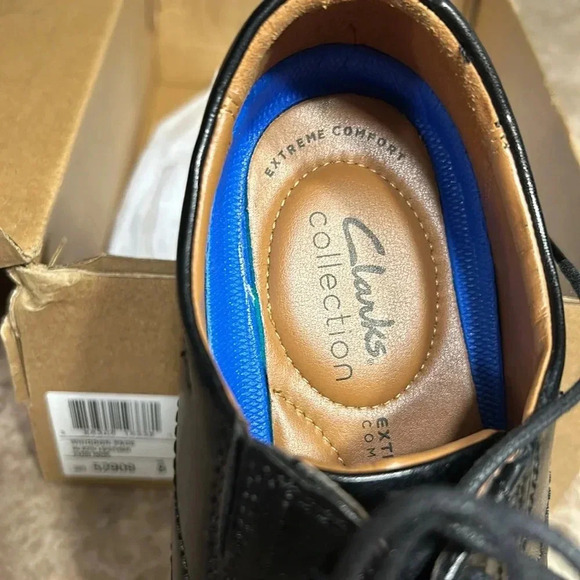 Clark’s Whiddon Pace NEW men size 8M OXFORD black leather shoes ,extreme comfort - Picture 12 of 13